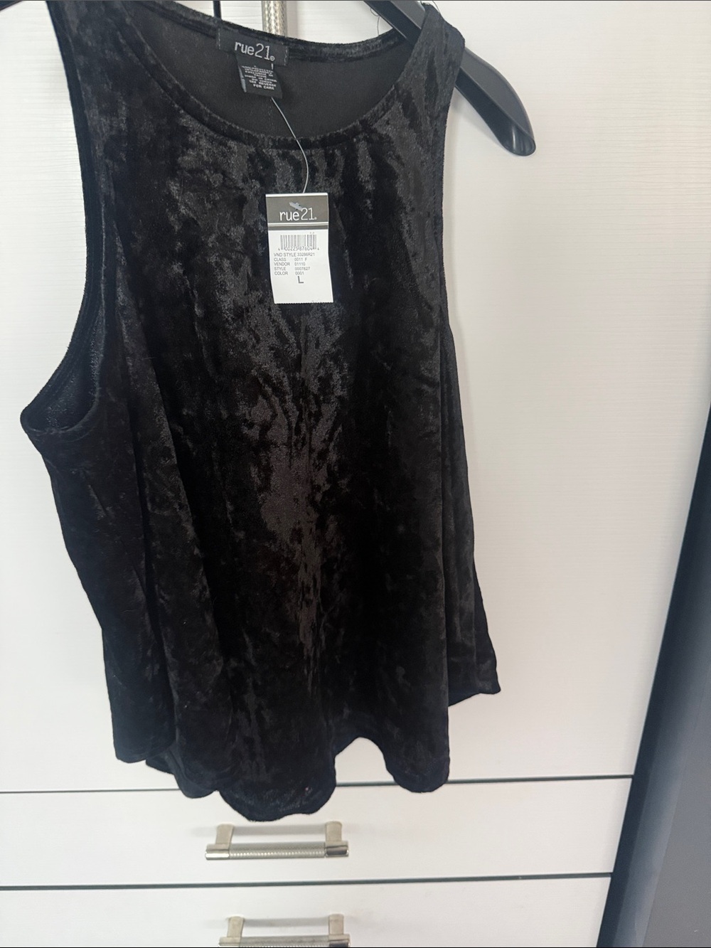 rue21 Black Velvet Tank Top